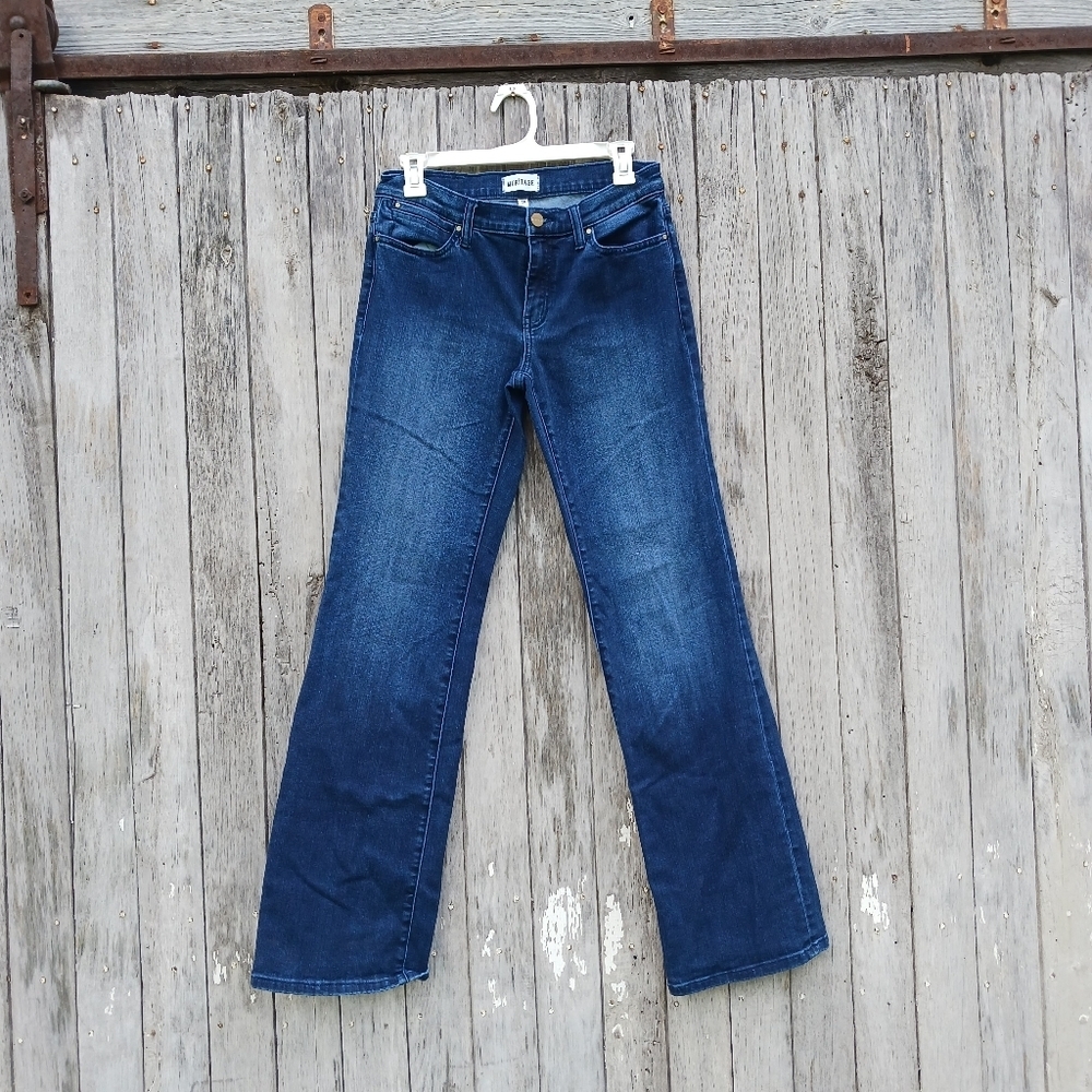 Meritage Claremont Low Rise Boocut Jeans Stretch Womens Sz 28 Darkwash‎